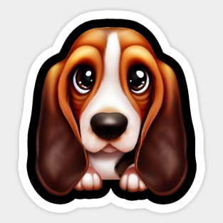 Wagtastic Basset Hound Sticker